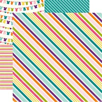 Suzy Stripe Double-Sided Cardstock Paper/Little Girl Collection - Echo Park image 0