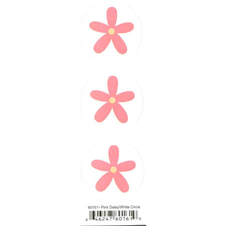 Duplicates Pink Daisy/White Circle Sticker - Pebbles Inc. image 0