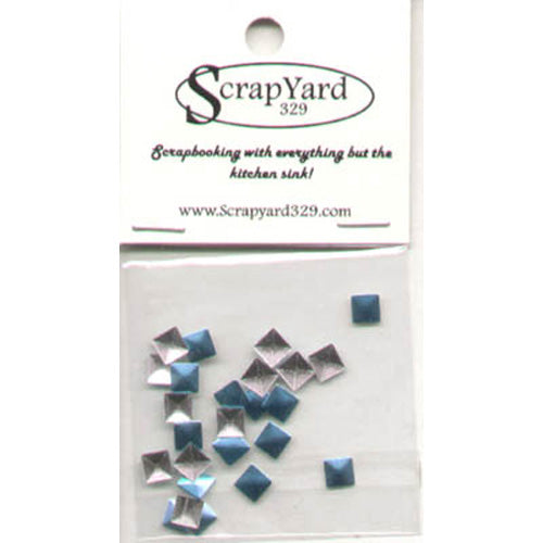 Small Aqua Square Metal Embellishments  -  Scrap Yard 329 image 0