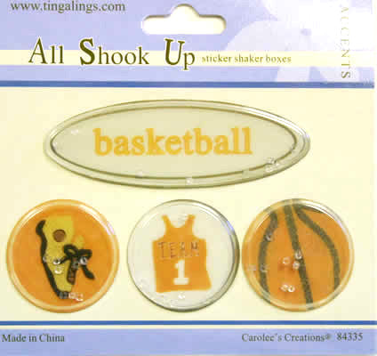 Basketball Shaker Sticker - Carolees Creations/Adornit image 0