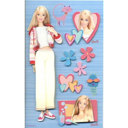 Barbie Everyday Paper Tole 3D Die-Cut Stickers, SandyLion image 0