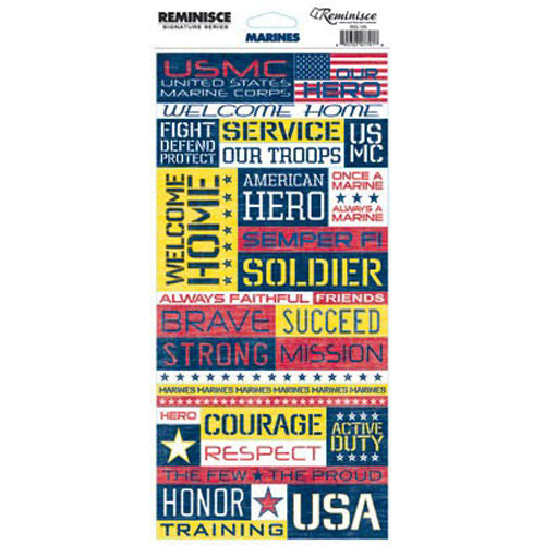 Our Hero Marines Cardstock Stickers - Reminisce image 0