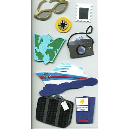 Travel Ship 3-D Essentials Sticker, SandyLion image 0