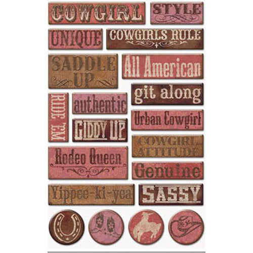 Cowgirl Epoxy Stickers By Creative Imaginations image 0