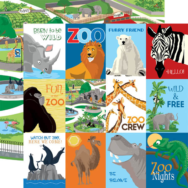 Zoo Adventures 3x4 Journaling Cards Paper - Carta Bella image 0
