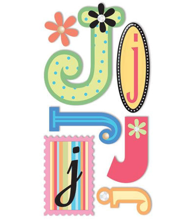 J Monogram 3-D Essentials Sticker, SandyLion image 0