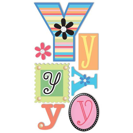 Y Monogram 3-D Essentials Sticker, SandyLion image 0