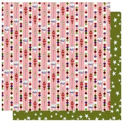 Ornament Stripe Glitter Paper/Fa La La Collection - Best Creation Inc image 0