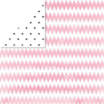 Brightside Chunky (pink) Chevron Double-Sided Paper - Glitz image 0
