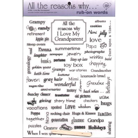 All the Reasons I Love My Grandparent Rub-On Words - What's New Ltd. image 0