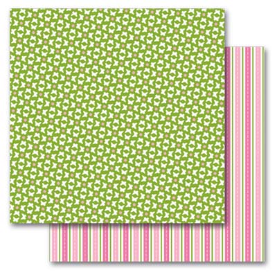 Girl Stripes/Girl Butterflies Double-Sided Paper - Queen &amp; Co image 0