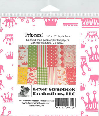 Princess 6x6 Paper Pack 24 Sheets - Boxer Scrapbook Productions image 0