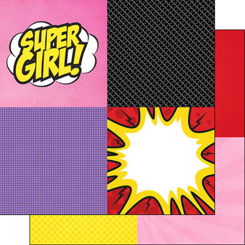 Comic Girl Squares Paper - Scrapbook Customs image 0