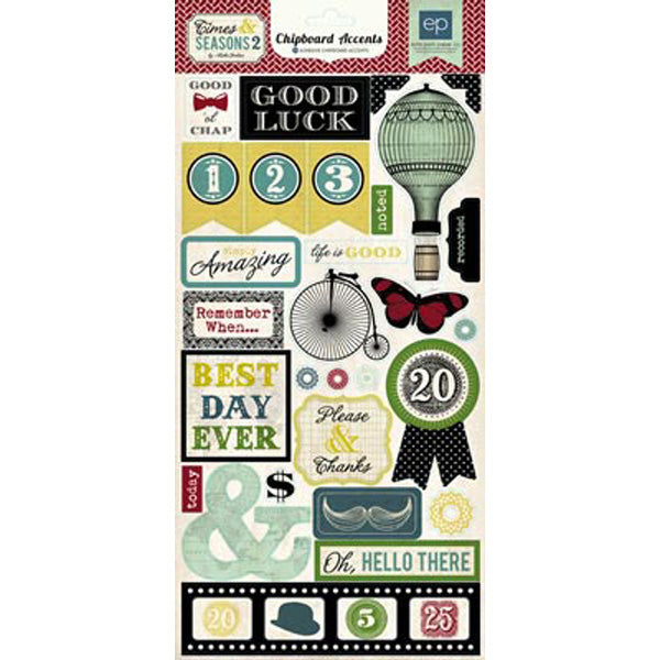 Time & Seasons 2, Chipboard Accents/Self Adhesive - Echo Park image 0