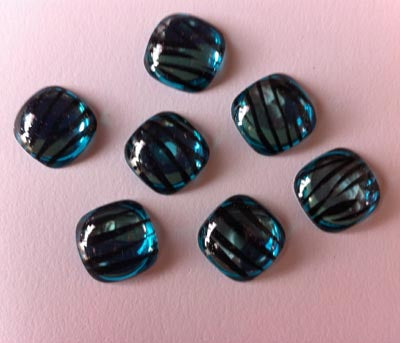 Teal Zebra Print - 7 Per Pack Rhinestone/Bling image 0