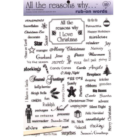 All the Reasons I Love Christmas Rub-On Words - What's New Ltd. image 0