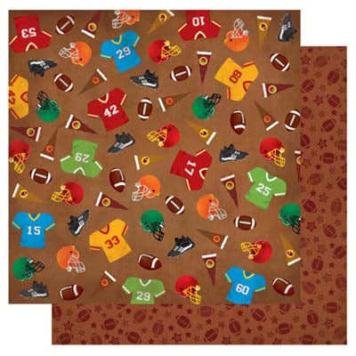 Go Team Double-Sided Glitter Paper/Touch Down Collection - Best Creation Inc image 0