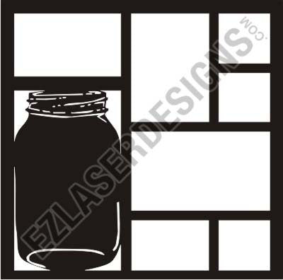 Mason Jar 2 Piece Overlay / EZ Laser Designs image 0