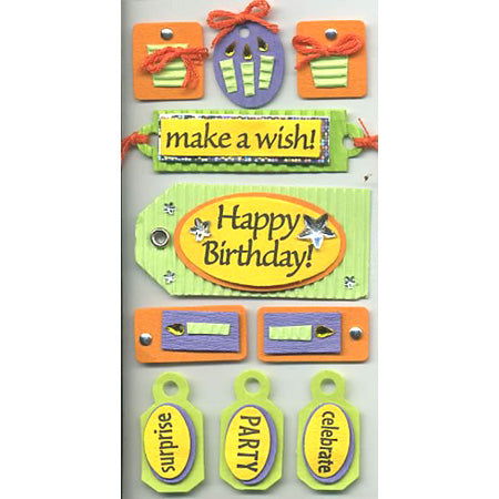 Feminine Birthday 3-D Essentials Sticker, SandyLion image 0
