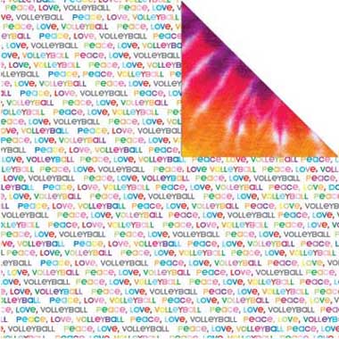 Love Vollyball/Tie Dye Double-Sided Paper - Creative Imaginations image 0