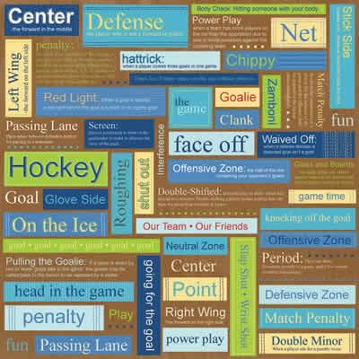 Hockey Words 12 x 12 Paper - Carolees Creation image 0