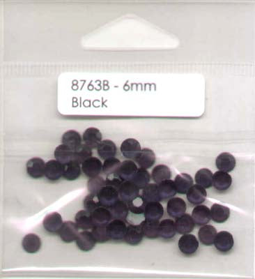 Black Rhinestone Bling 6MM - 50 Piece Pack image 0