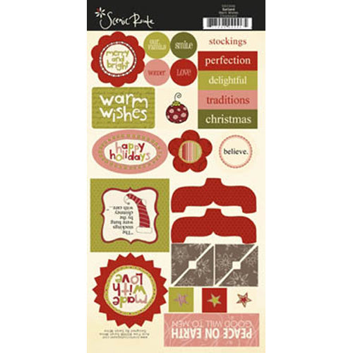 Garland Warm Wishes Chipboard - Scenic Route image 0