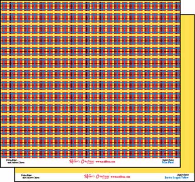 Super Dave Plaid/Justice League Yellow Double-Sided Paper / Keller Creations image 0
