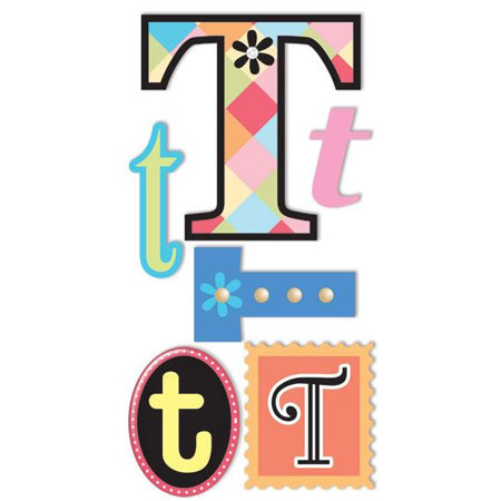 T Monogram 3-D Essentials Sticker, SandyLion image 0