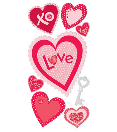 Layered Heart 3-D Essentials Sticker, Sandylion image 0