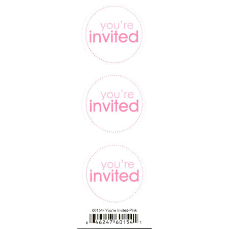 Duplicates You're Invited Pink Sticker - Pebbles Inc. image 0