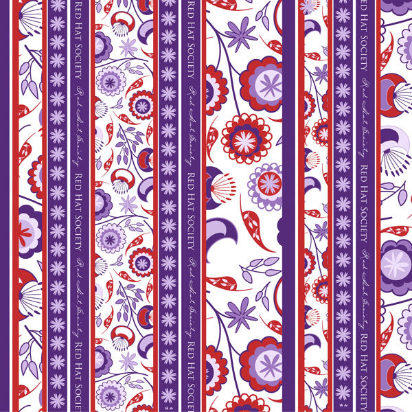 Red Hatter Stripe and Floral - Scrapbook Customs image 0