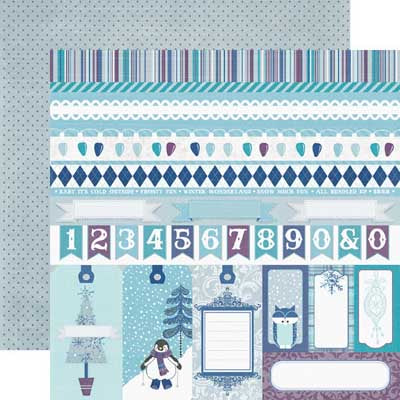 Border Stripes Double-Sided Cardstock Paper/Winter Wishes Collection - Echo Park image 0