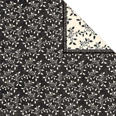 Black Leaf Double-Sided 12x12 Paper - Creative Imaginations image 0