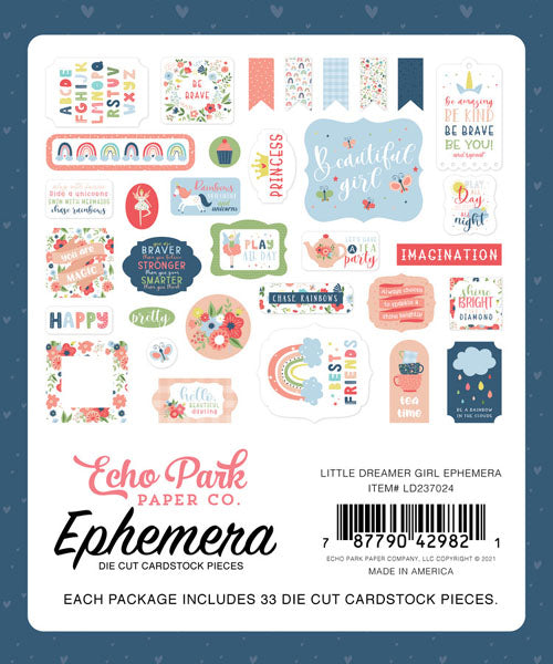 Little Dreamer Girl Ephemera - Echo Park image 1