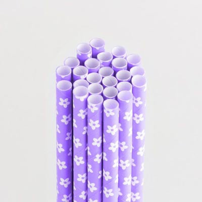 Floral Grape Ape Stylish Stix/Stylish Paper Drinking Straws- Queen & Co image 0