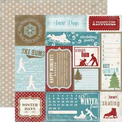 Winter Time Cards Double-Sided Cardstock Paper/Winter Fun Collection - Carta Bella image 0