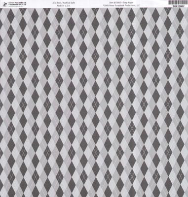 Gray Argyle Paper - Boxer Scrapbook Prod. image 0