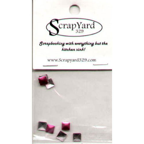 Small Fushia Square Metal Embellishments - Scrap Yard 329 image 0