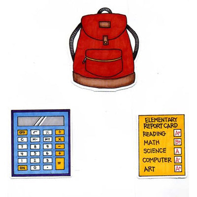 Back Pack, Report Card and Calculator Die Cuts / Cock A Doodle image 0