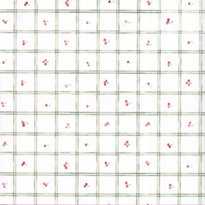 Green Plaid Cherry Paper - Colorbok image 0