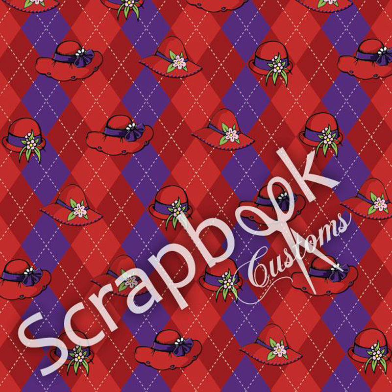 Red Hat Argyle (Large) Paper - Scrapbook Custom image 0