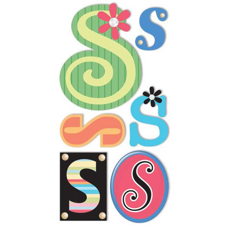 S Monogram 3-D Essentials Sticker, SandyLion image 0