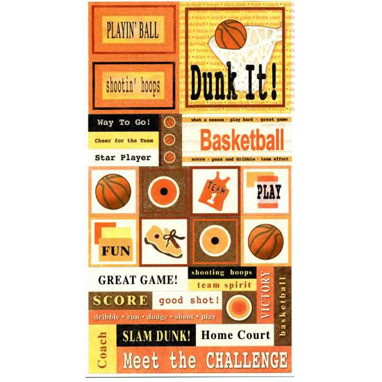 Basketball Cardstock Stickers - Carolees Creation/Adornit image 0