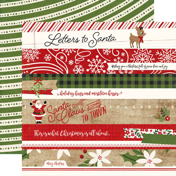A Perfect Christmas Border Strips Paper- Echo Park image 0