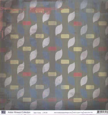 Swim Trunks/Summer Sun Double-Sided Cardstock Paper/Amber Winward Collection, Scraptique image 0