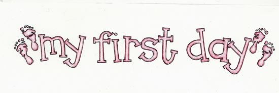 My First Day (Girl) Topper / Cock A Doodle image 0