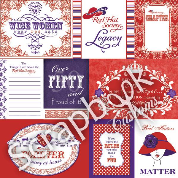 Red Hat Collage Paper - Scrapbook Customs image 0