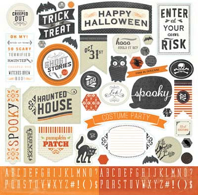 Happy Haunting 12x12 Element Stickers - Carta Bella image 0