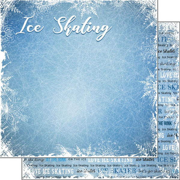 Ice Skating Winter Adventure Paper- Scrapbook Customs image 0